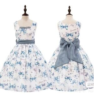 White Bow & Butterfly Print JSK – Sweet Lolita (M size)